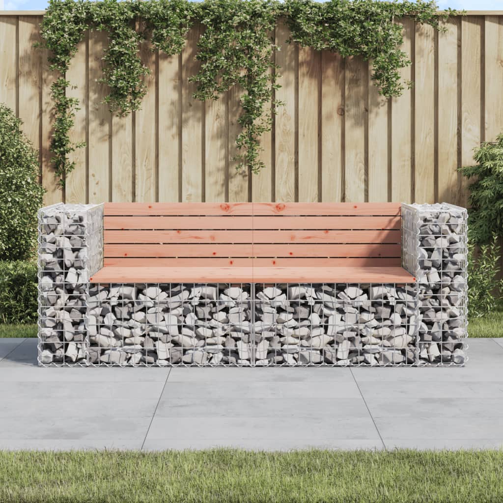 vidaXL dārza sols, gabiona dizains, 184x71x65,5 cm, egles masīvkoks