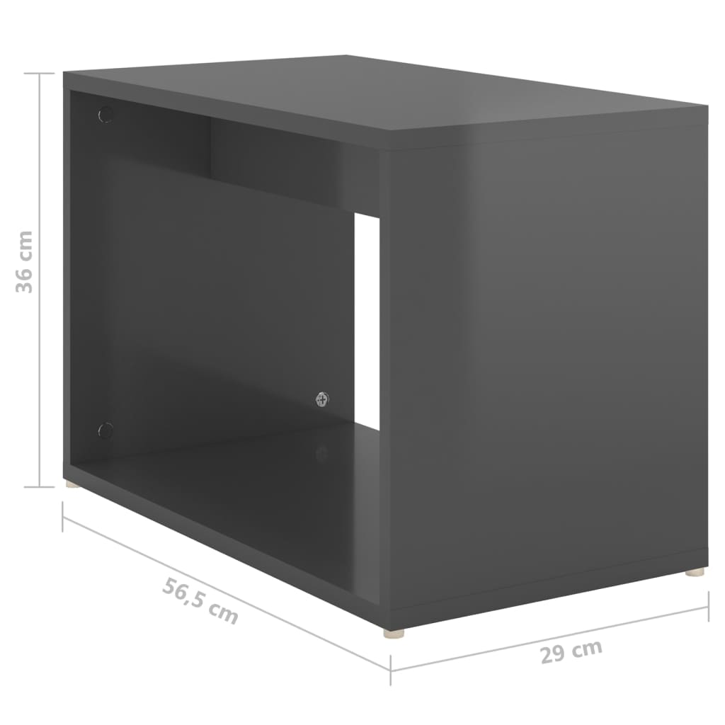 vidaXL kafijas galdiņu komplekts, spīdīgi pelēks, 60x60x38 cm