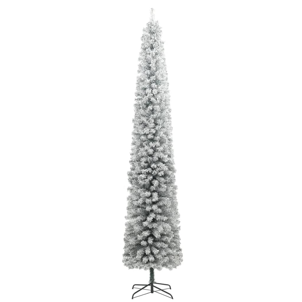 vidaXL mākslīgā Ziemassvētku egle, rotājumi, sniegs, 300 LED, 300 cm