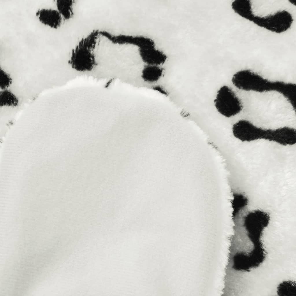 vidaXL leoparda paklājs, 139 cm, balts plīšs